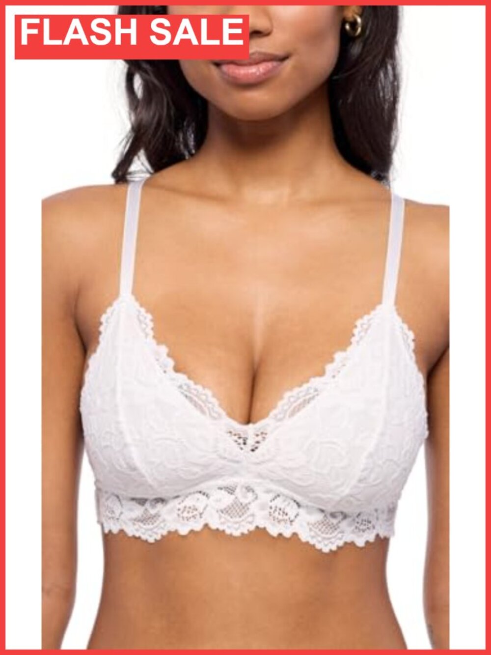 Katie Triangle Lace Bralette Wireless Adjustable Everyday Bra